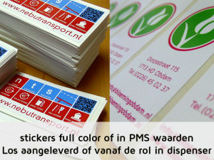 Full color bedrukte stickers met naamlogo