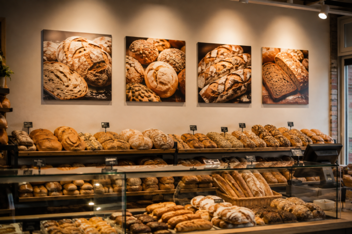 bakkerswinkel-interieur bedrukte wandpanelen in winkel